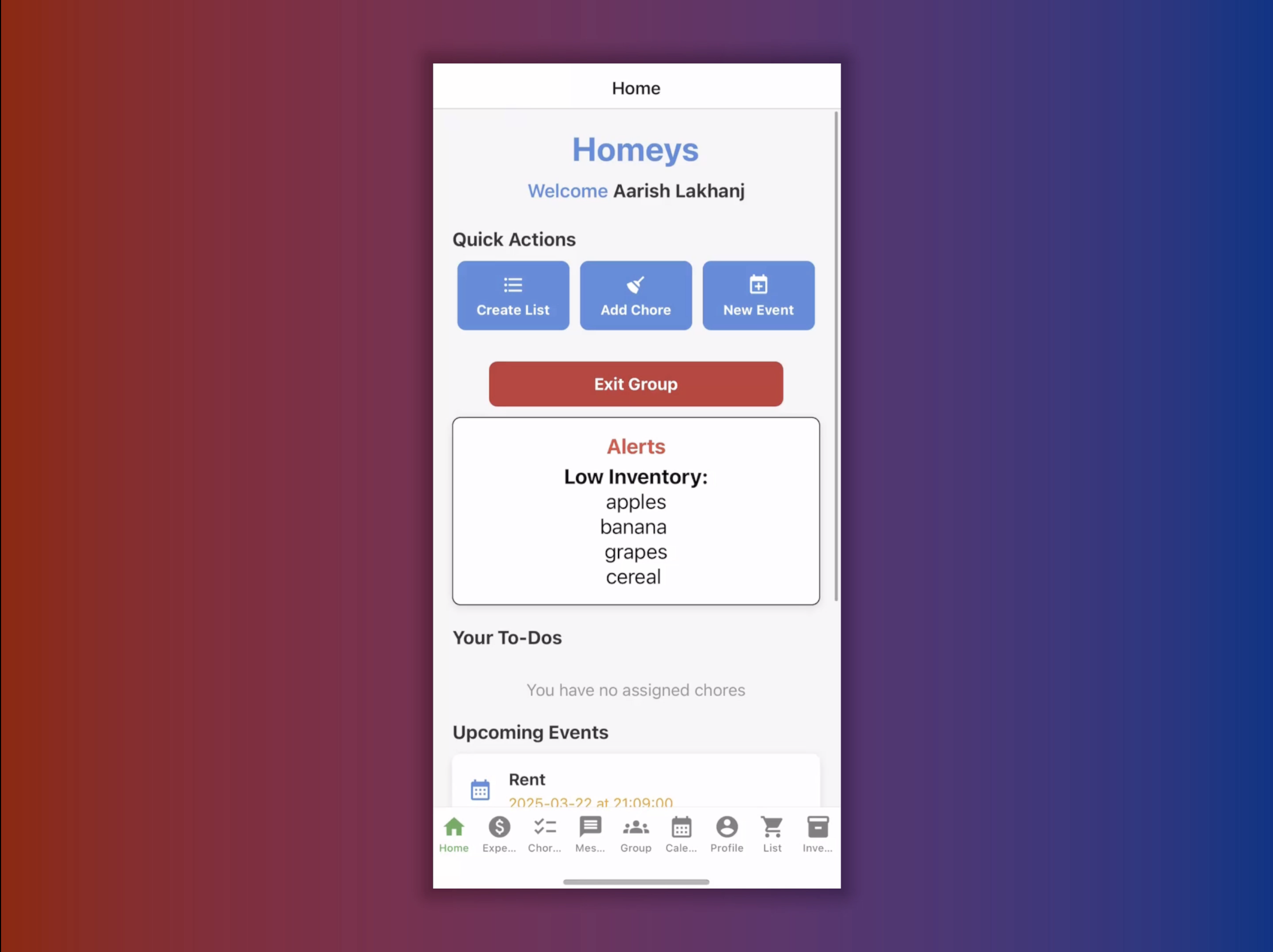 Homeys – Capstone Mobile App